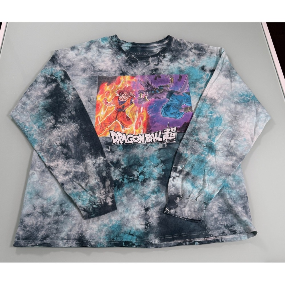 Dragon Ball Z Super T-Shirt Men's M Tie-dye Long Sleeve Graphic Print SkateCore